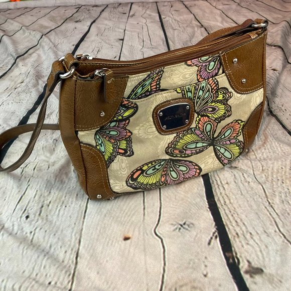 Jaclyn Smith Multicolored Butterfly Design Shoulder Bag - Picture 2 of 10